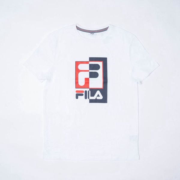 Camisetas Manga Corta Fila Hombre Blancas - Archie - España 682045DAR